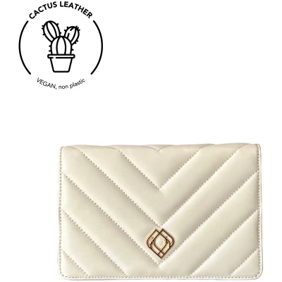 Trashious Damen vegan Clutch Kaktus Leder Off White