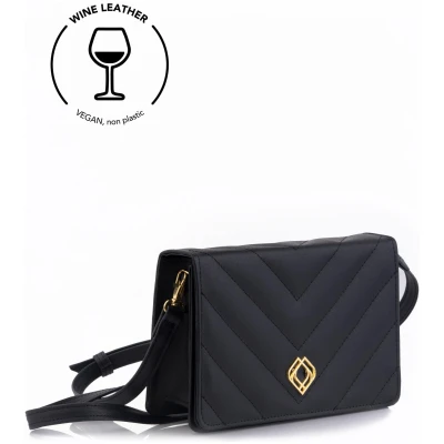 Trashious Damen vegan Clutch Wein Leder Schwarz