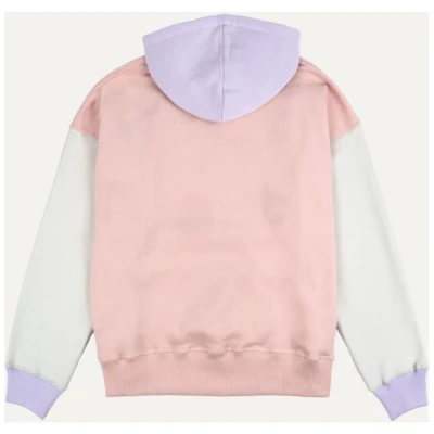 Trendsplant Damen vegan Hoodie Oversized Color Block Pink, Lila & Grün