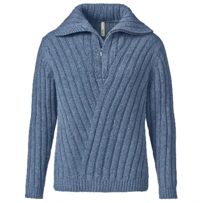 Troyer aus reiner Bio-Schurwolle, taubenblau M