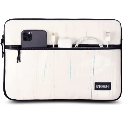 UNBEGUN Herren vegan Laptop-Hülle Fronttasche Off White