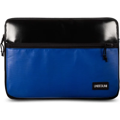 UNBEGUN Herren vegan Laptop-Hülle Fronttasche Schwarz Blau