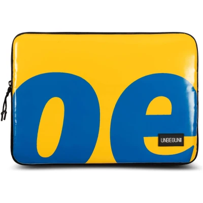 UNBEGUN Herren vegan Laptop-Hülle Gelb Blau