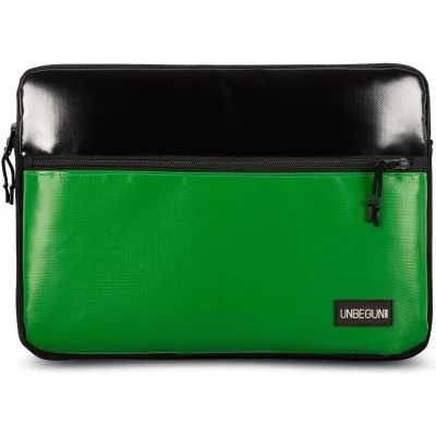 UNBEGUN Herren vegan Laptop-Hülle Vordertasche Schwarz Grün