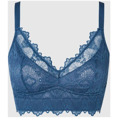 Understatement Damen vegan Bralette Lace Support Faded Blue