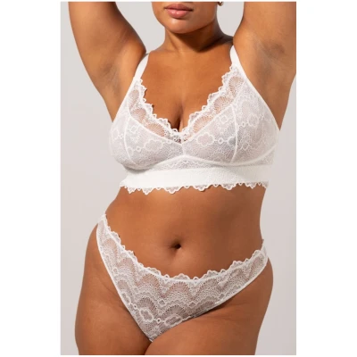 Understatement Damen vegan Bralette Lace Support Off White