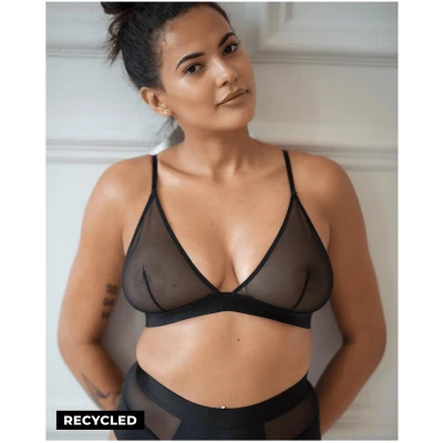 Understatement Damen vegan Bralette Mesh Mania Schwarz