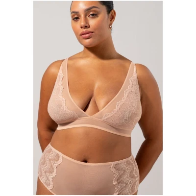 Understatement Damen vegan Bralette Plunge Hellrosa
