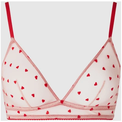 Understatement Damen vegan Mesh Triangle Bralette Blassrosa & Tiefrot