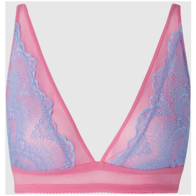 Understatement Damen vegan Plunge Bralette Hellblau Candy Pink
