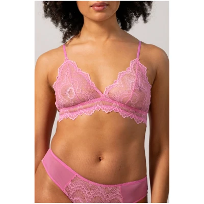 Understatement Damen vegan Triangel Bralette Candy Pink