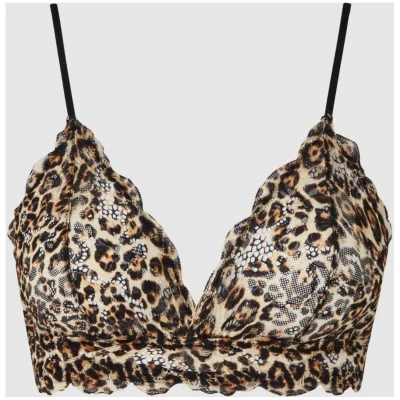 Understatement Damen vegan Triangel Bralette Gold Leopard