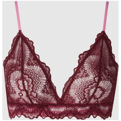 Understatement Damen vegan Triangle Bralette Burgundy Rot & Candy Pink
