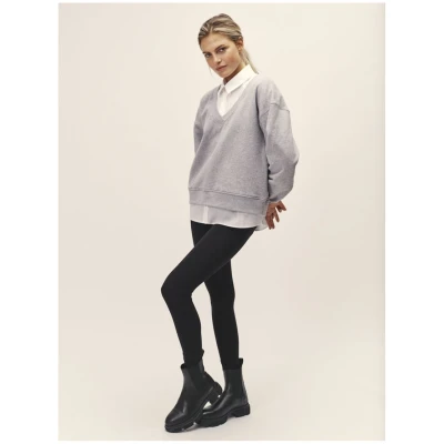 V-Neck Sweatshirt Grey - Organic Cotton