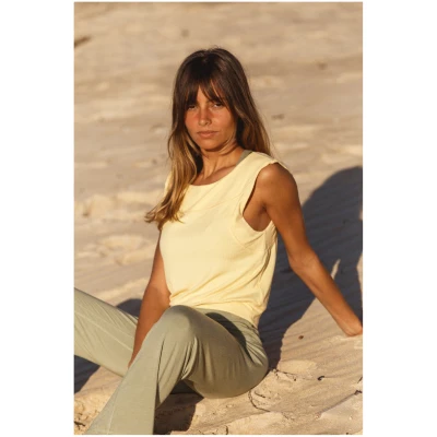 Vanilla Sand Damen vegan Tanktop Sonnengelb