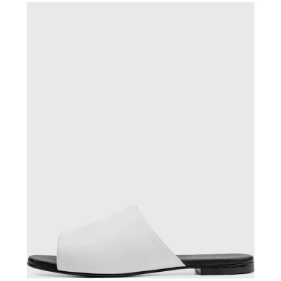 Vegan Grape Leather Slides White