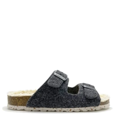 Vegane "thies ® Recycled Plush PET Bio Sandale" aus rec. PET & Biobaumwolle
