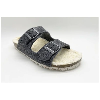 Vegane "thies ® Recycled Plush PET Bio Sandale" aus rec. PET & Biobaumwolle