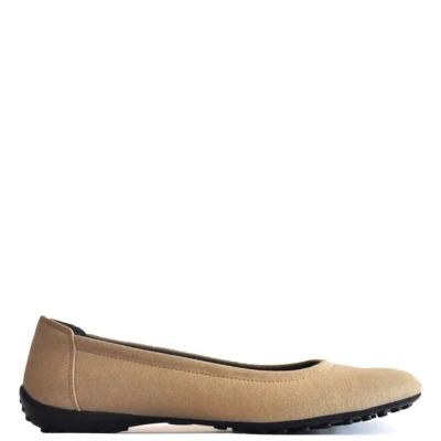 Veganer Ballerina Mia Suede, Farbe: Beige, Schuhgröße: 36