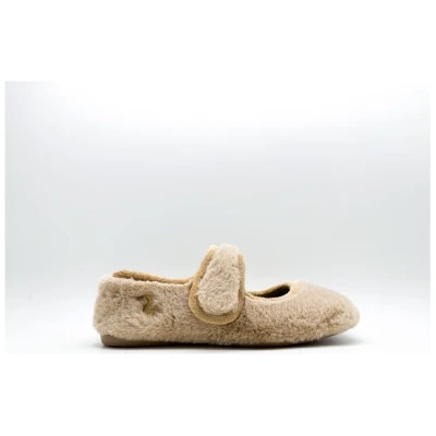 Veganer Hausschuh "thies ® Rec Fur Ballerina" aus ultraweichem, recyceltem Fell, fair produziert