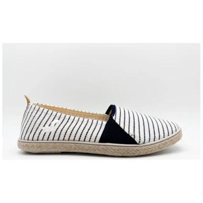 Veganer "thies ® Mallorca Organic Cotton Espadrille navy stripe" aus Biobaumwolle