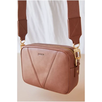 Votch Damen vegan Crossbody Dual Look Tan Braun