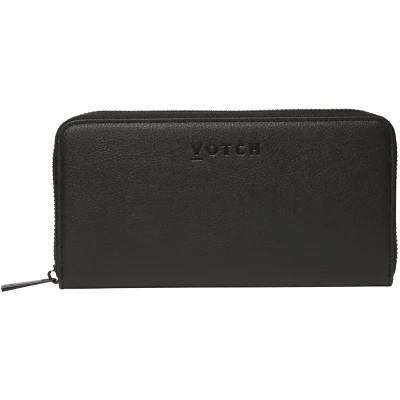 Votch Damen vegan Portemonnaie Apple Leder Schwarz