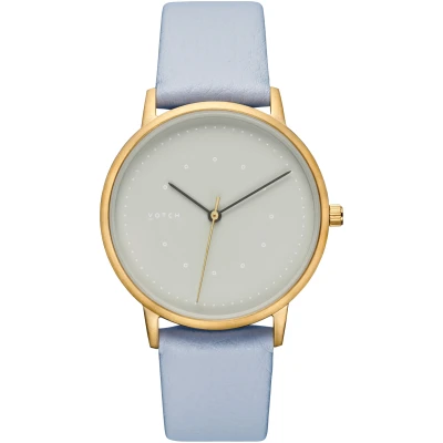 Votch Damen vegan Uhr Lyka Gold & Hellblau Mit Grau