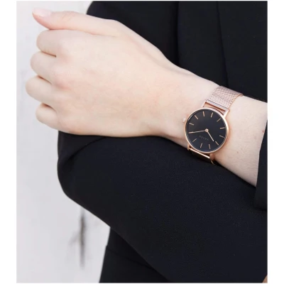 Votch Damen vegan Uhr Mesh Petite Roségold & Schwarz