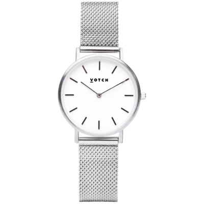 Votch Damen vegan Uhr Mesh Petite Silber & Silber