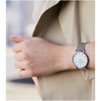 Votch Damen vegan Uhr Mesh Petite Silber & Silber