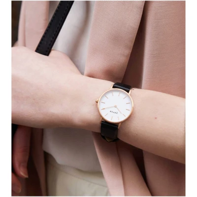 Votch Herren vegan Petite Uhr Roségold, Schwarz & Weiß