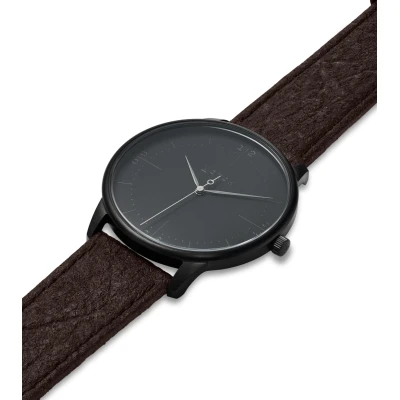 Votch Herren vegan Uhr Aalto Black & Brown Piñatex - Schwarz