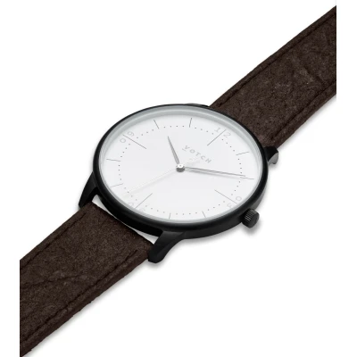 Votch Herren vegan Uhr Aalto Schwarz & Dunkelbraun Piñatex