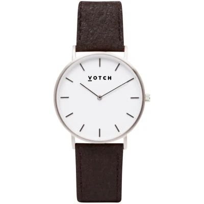 Votch Herren vegan Uhr Classic Piñatex Silber & Braun