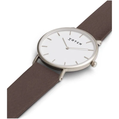 Votch Herren vegan Uhr Classic Silber & Braun