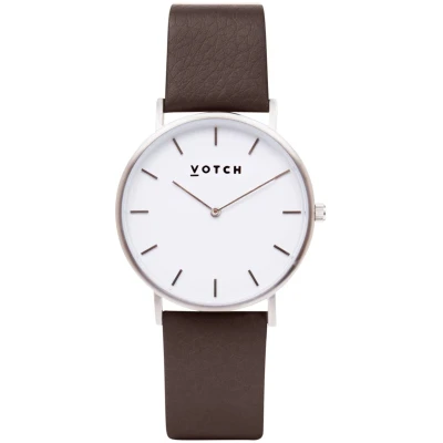 Votch Herren vegan Uhr Classic Silber & Braun