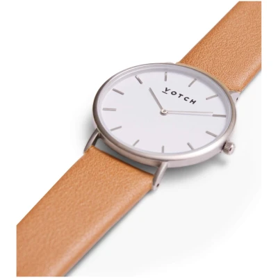 Votch Herren vegan Uhr Classic Silver & Cognac