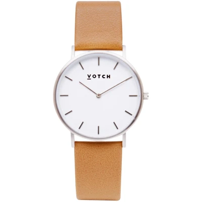 Votch Herren vegan Uhr Classic Silver & Cognac
