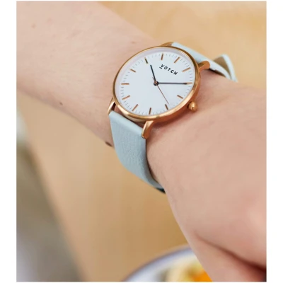 Votch Herren vegan Uhr Moment Roségold & Hellblau