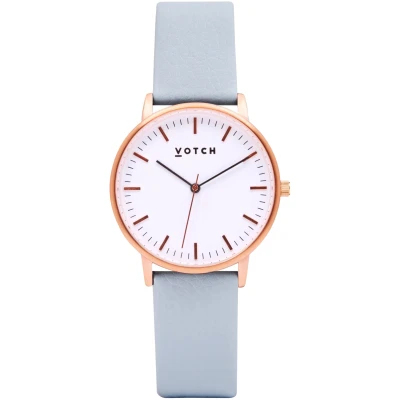 Votch Herren vegan Uhr Moment Roségold & Hellblau