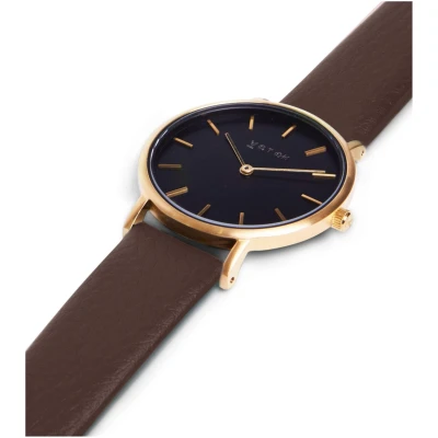 Votch Herren vegan Uhr Petite Goldbraun & Schwarz