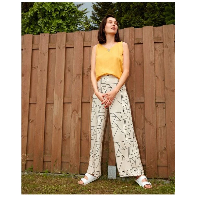 WiDDA berlin Marlenehose LORNA Lines in Beige ECOVERO®