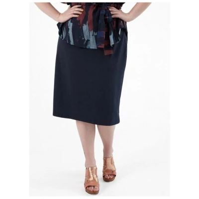 WiDDA berlin schmaler Midirock BASIC Navy aus Bio-Baumwolle