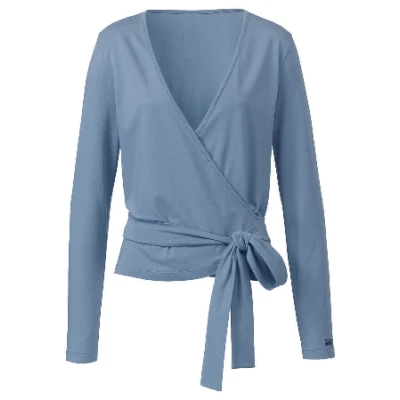 Wickelshirt aus Bio-Baumwolle mit Elastan, pazifik 36/38