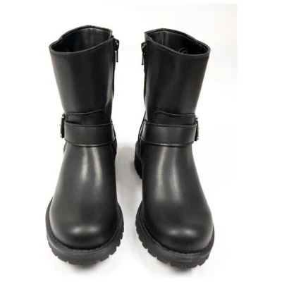 Will's Vegan Shop Biker-Stiefel Schwarz Damen