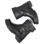 Will's Vegan Shop Biker-Stiefel Schwarz Damen