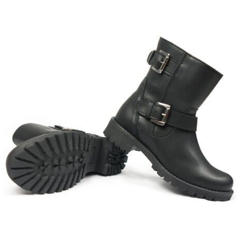 Will's Vegan Shop Biker-Stiefel Schwarz Damen