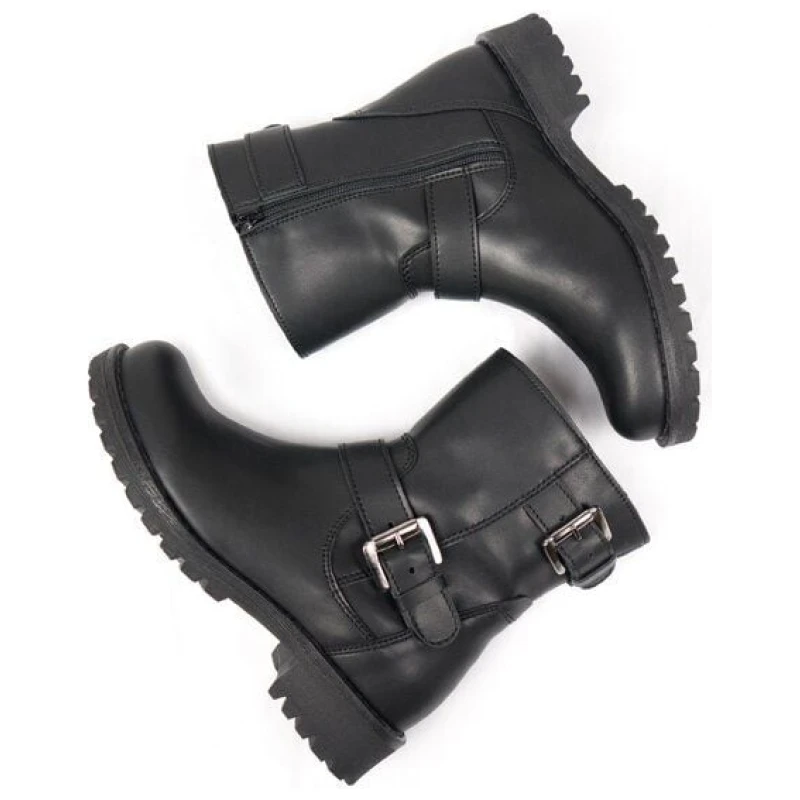 Will's Vegan Shop Biker-Stiefel Schwarz Damen