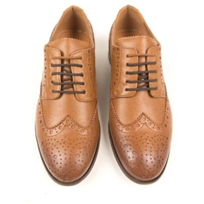 Will's Vegan Shop City Wingtip Brogue Oxfords Hellbraun Herren